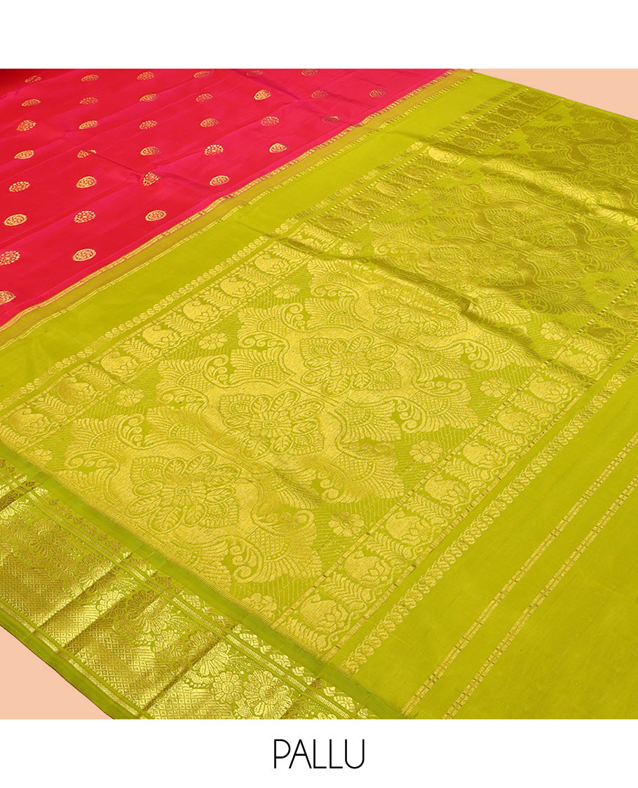 Red Korvai Kanchipuram Silk Saree