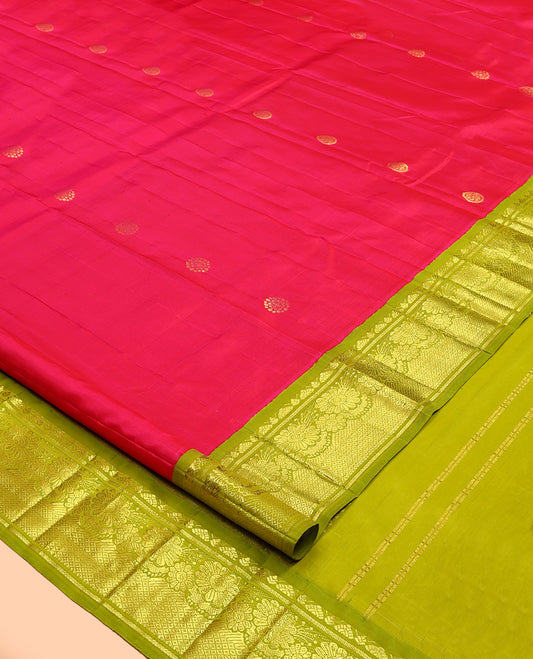 Red Korvai Kanchipuram Silk Saree