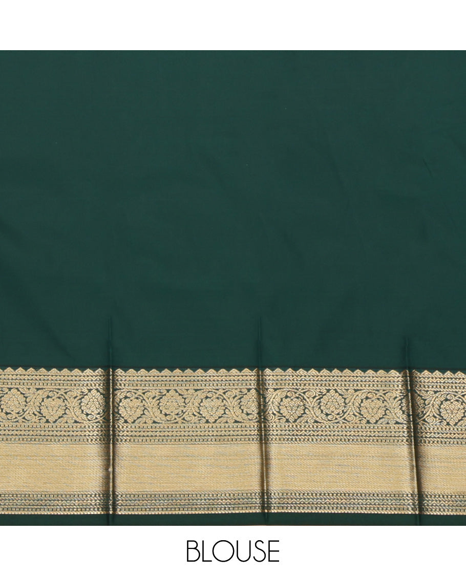 Purple Budget Silk Saree, Woven with Zari Buttas and Stripes, a Contrast Traditional Zari Border, Grand Pallu, and a Contrast Blouse