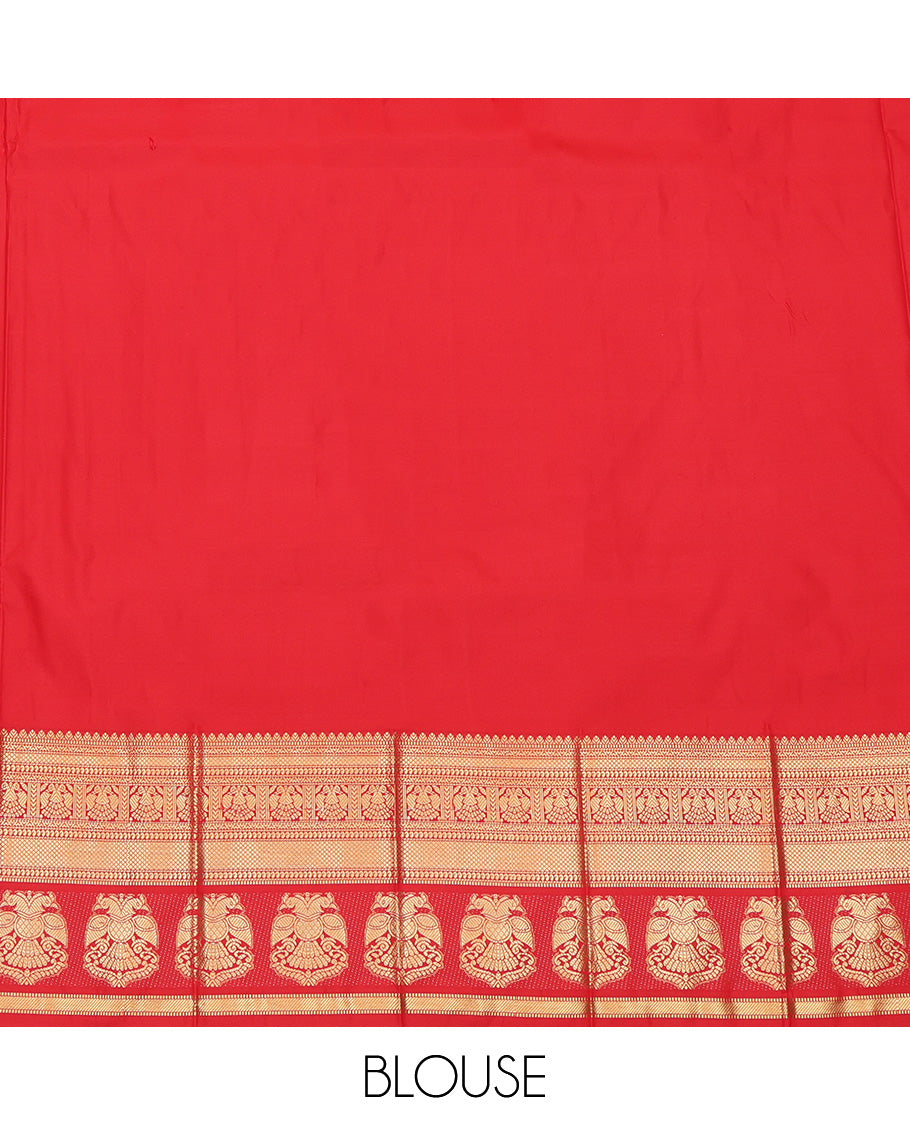 Red Traditional Zari Design Border Budget Silk Saree