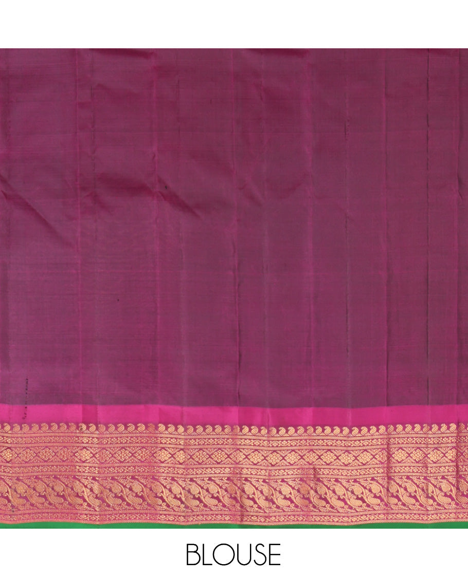 Dark Green Gadwal Silk Saree