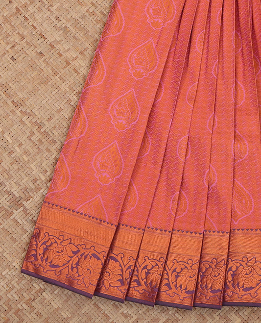 Pink Budget Silk Saree, Finely Crafted with Jacquard Design, a Contrast Traditional Zari Border, Grand Pallu, and a Contrast Blouse