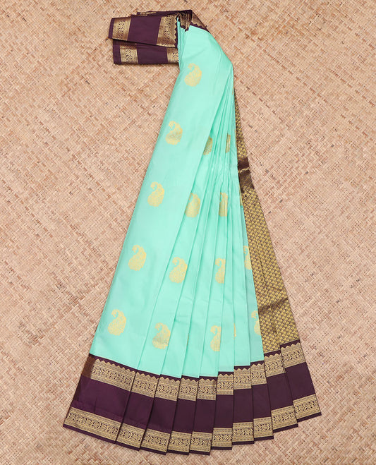 Turquoise Budget Silk Saree
