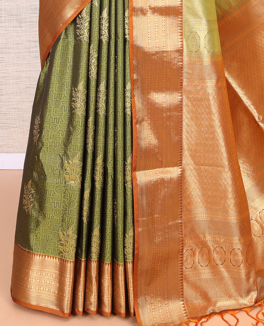 Green Embossed Budget Silk Saree