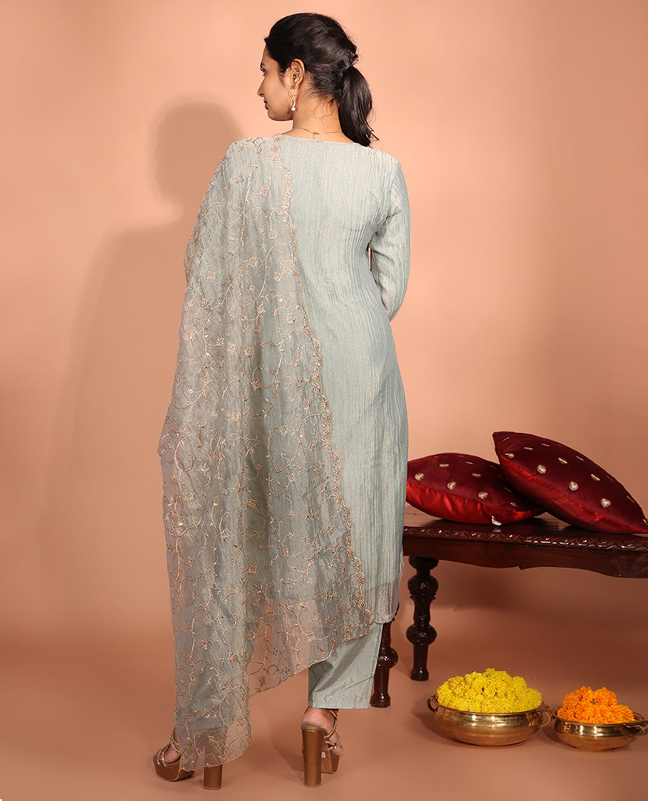 Grey Salsa Fabric Readymade Suit