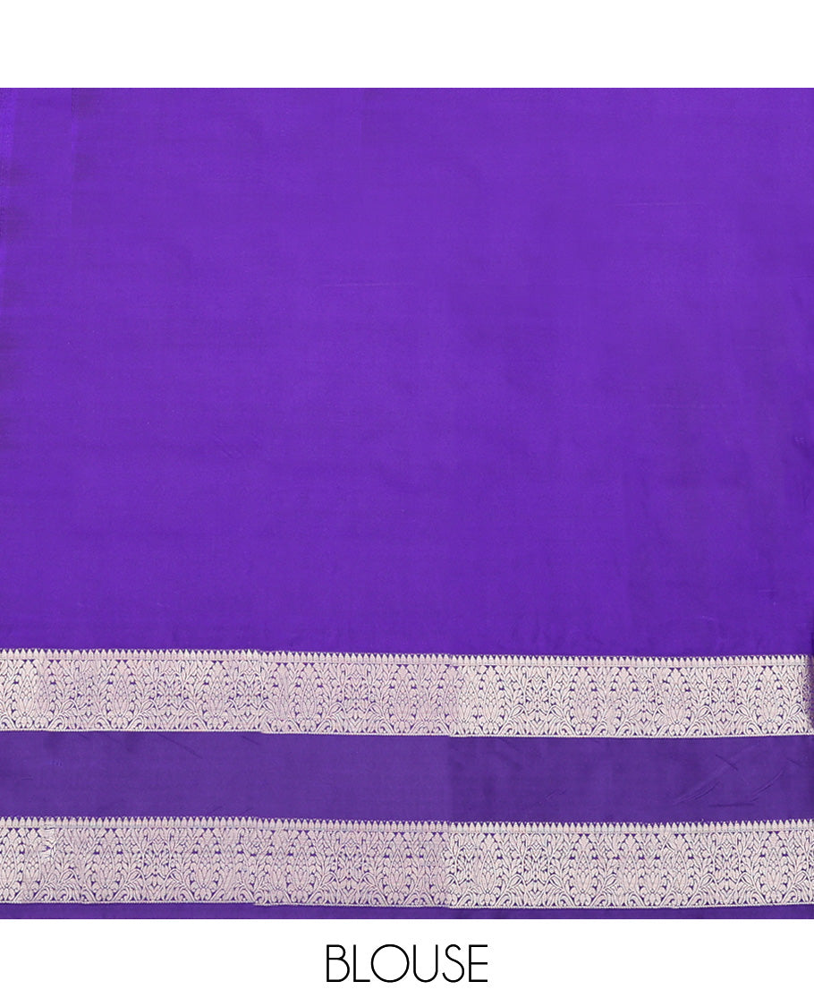 Sandal Budget Silk Saree, Sparsely Woven with Zari Buttas, Complemented by a Contrast Traditional Zari Design Rettai Pettu Border, Intricately Designed Pallu, and Paired with a Contrast Blouse