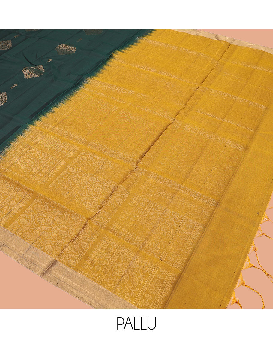 Deep Green Mayuri Lite Silk Mix Saree