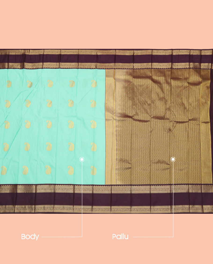 Turquoise Budget Silk Saree