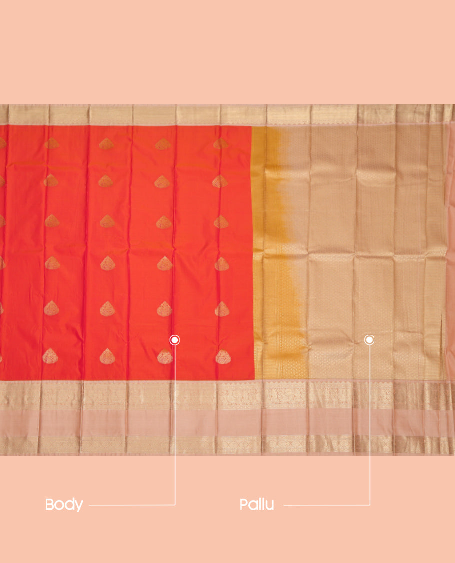 Orange Budget Silk Saree