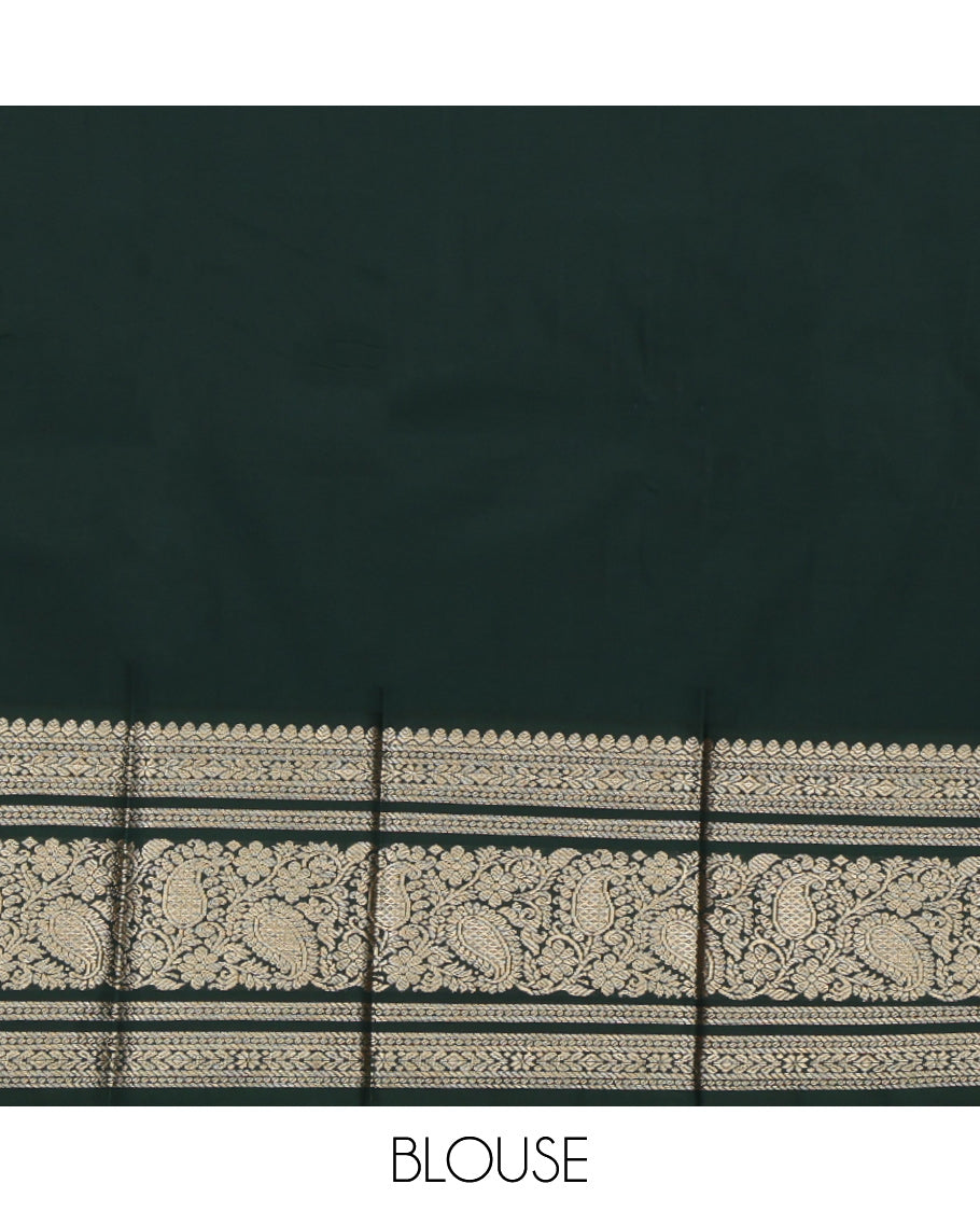 Yellow Budget Silk Saree, Woven with Zari Buttas, a Contrast Traditional Zari Border, Grand Pallu, and a Contrast Blouse