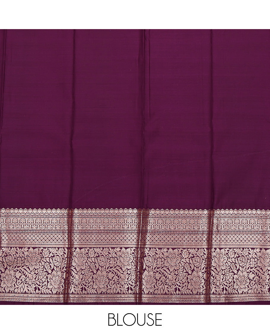 Blue Budget Silk Saree, Enriched with Zari Buttas All Over Its Body, Complemented by a Contrast Traditional Zari Design Border, Intricate Pallu, and Paired with a Contrast Blouse