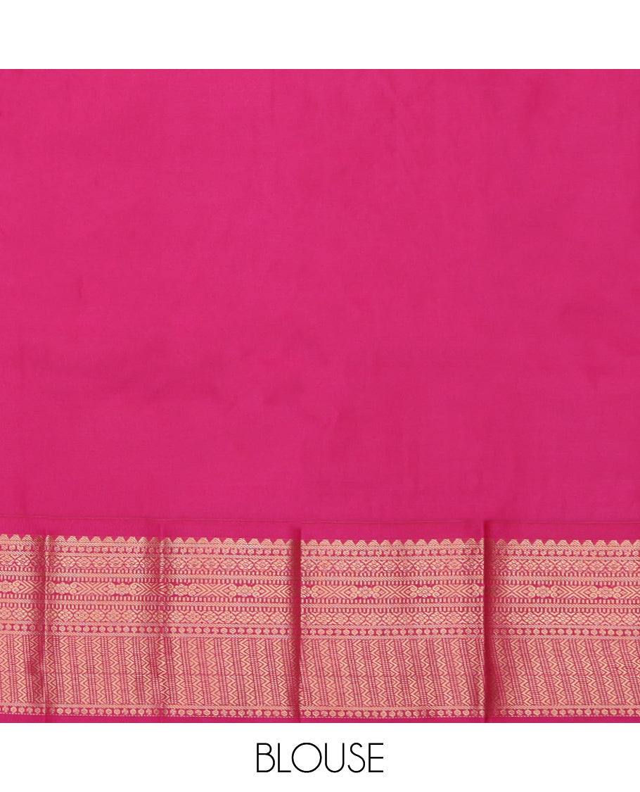 Blue Peacock Design Butta Budget Silk Saree