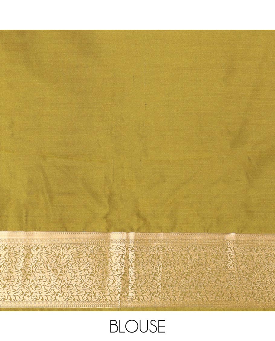 Dark green floral motifs soft silk saree with contrast jacquard border & floral design pallu