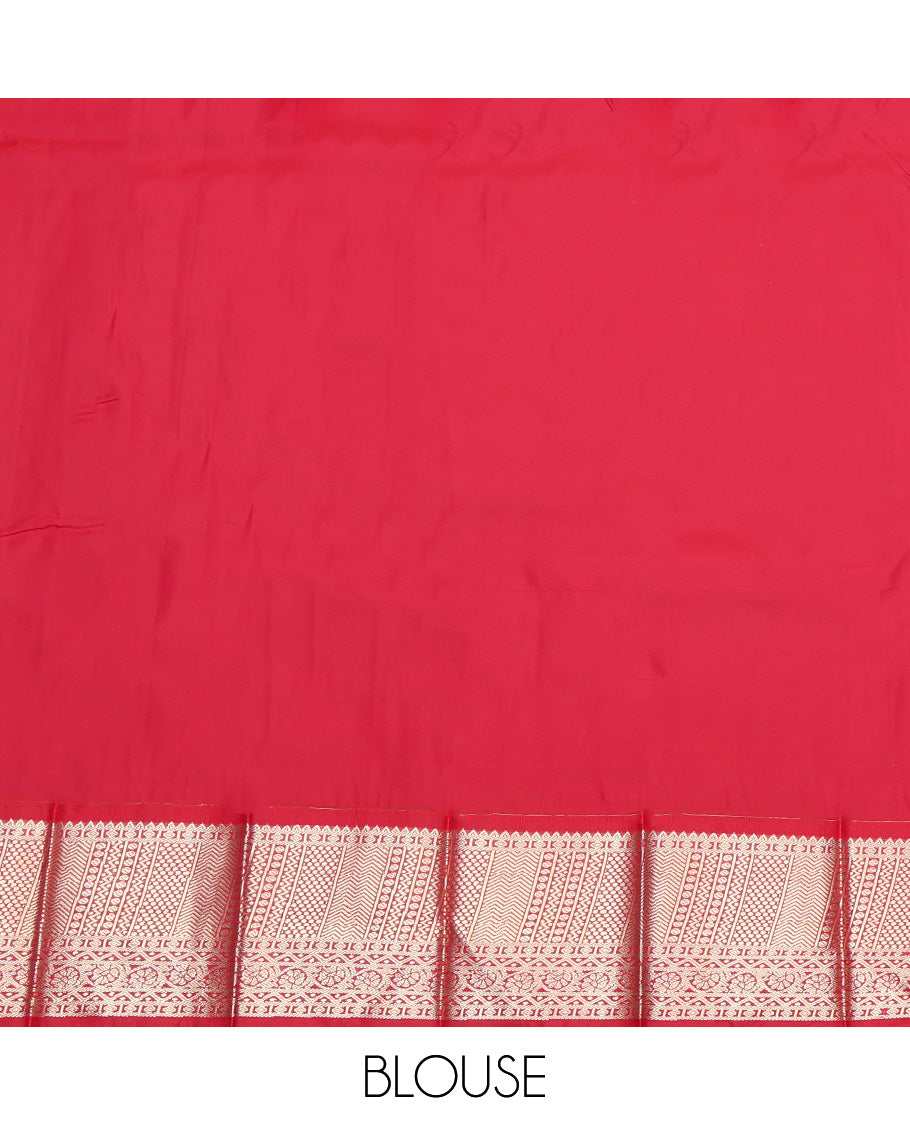 Blue Zari Butta and Checks Budget Silk Saree