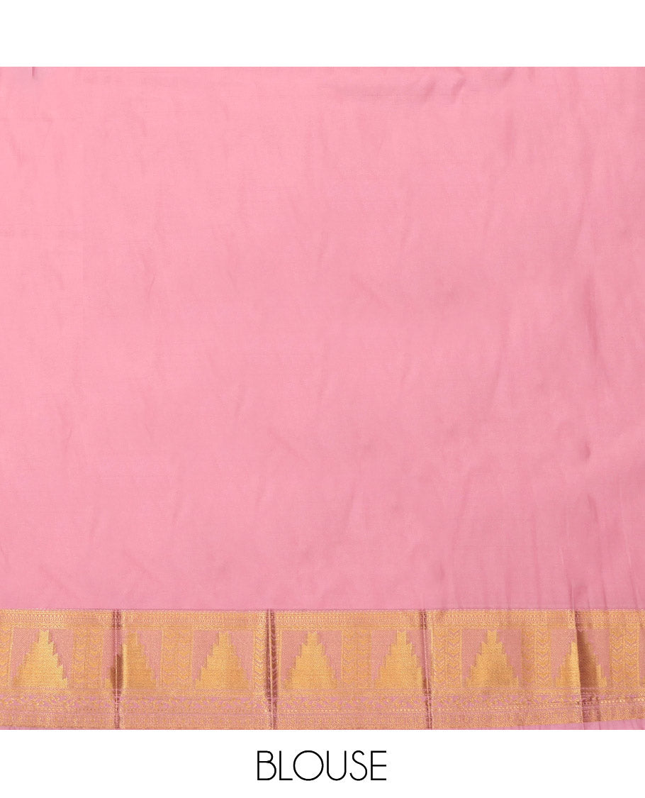 Black Budget Silk Saree, Bedecked with Zari Butta Enclosed Checks, Complemented by a Contrast Traditional Zari Border, Intricate Pallu, and Contrast Blouse