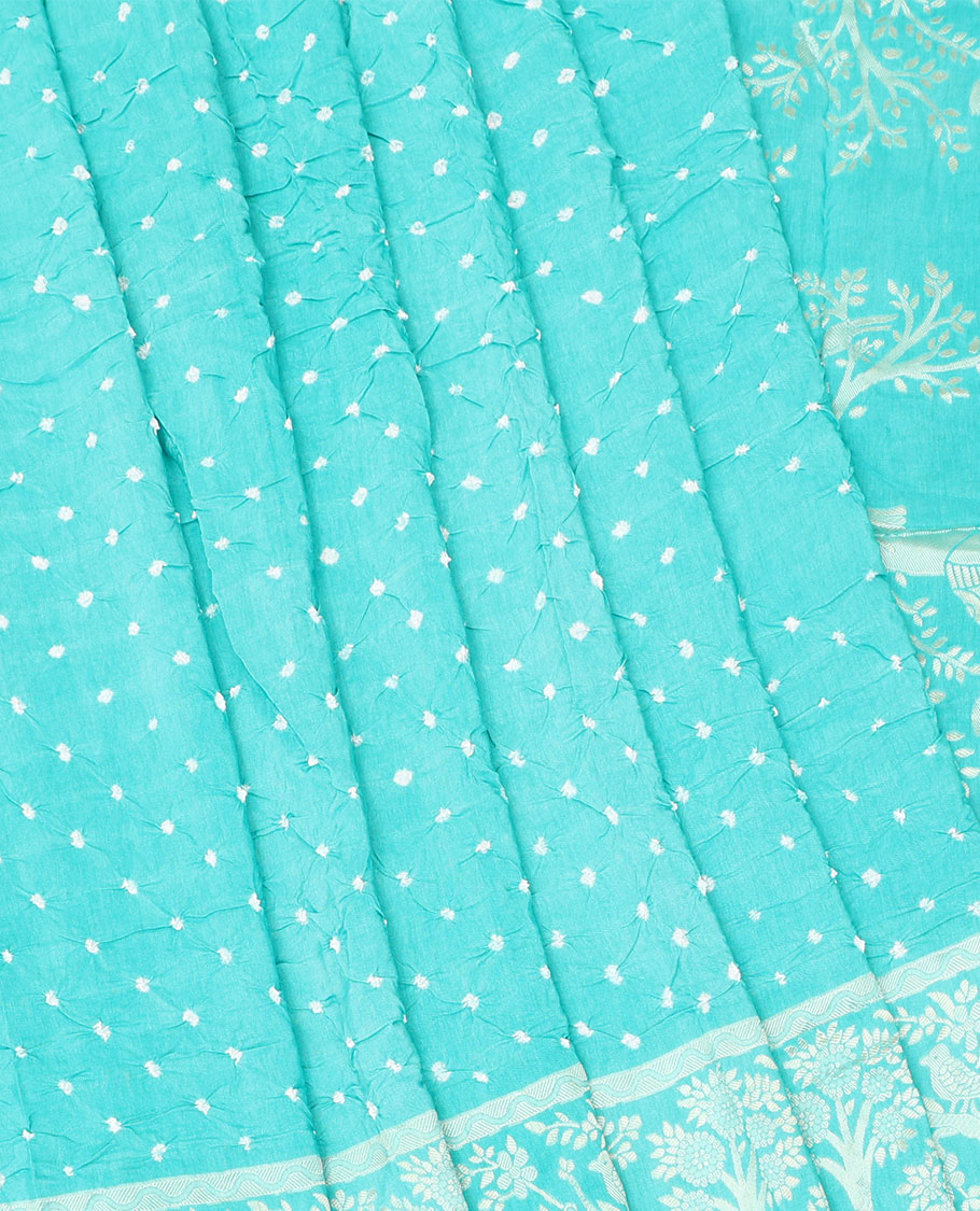 Blue Bandhani Dola Silk Saree