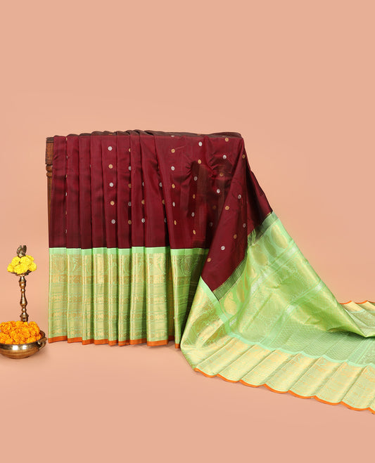Maroon Gadwal Silk Saree