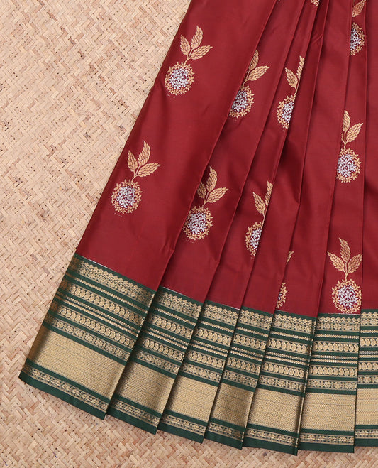 Maroon Floral Butta Budget Silk Saree