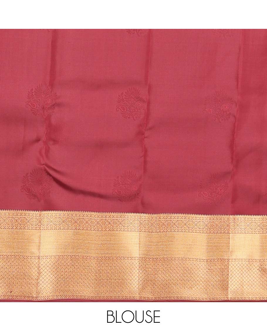 Green zari buttas Vasundhara silk mix saree, contrast border of rekku,diamond & jaal designs & pallu of rekku,rudraksham,manga & kodi visiry