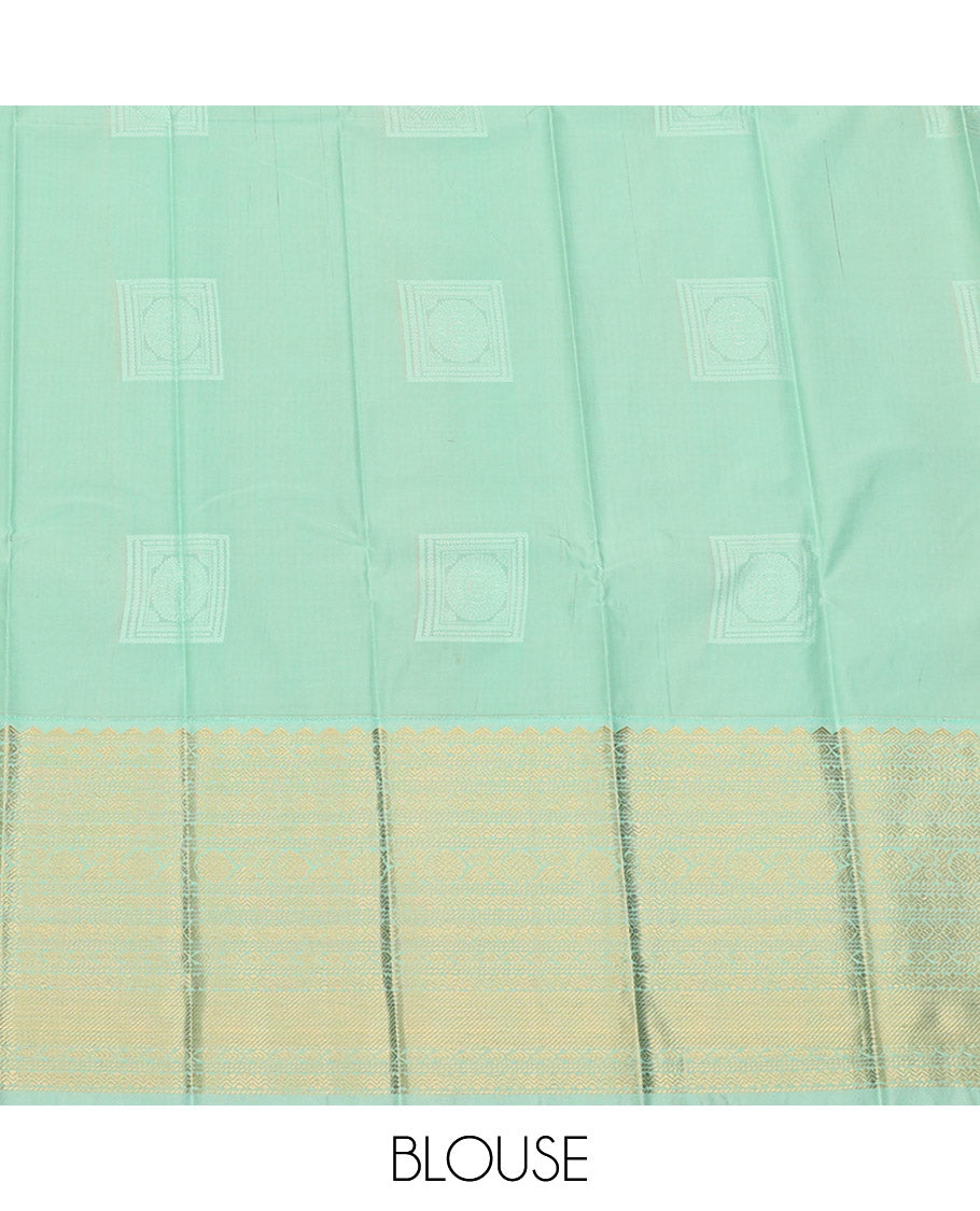 Maroon Budget Silk Saree, Mesmerized with Square-Shaped Zari Buttas All Over Its Body, Complemented by a Contrast Traditional Zari Design Border, Gleaming Jaal Pallu, and Paired with a Contrast Blouse