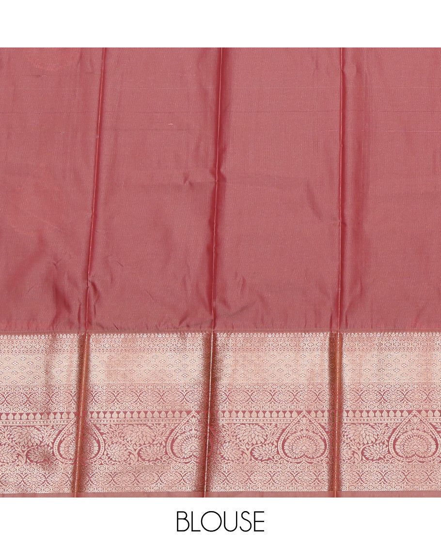 Green Budget Silk Saree, Woven with Zari Buttas All Over Its Body, Complemented by a Contrast Traditional Zari Design Border, Intricate Pallu, and Paired with a Contrast Blouse