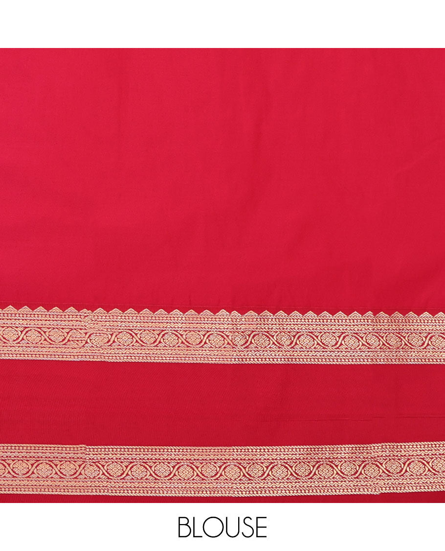 Wine Budget Silk Saree, Spotlighted with Zari Buttas, Contrast Traditional Zari Design Rettai Pettu Border, Grand Jaal Pallu, and a Contrast Blouse