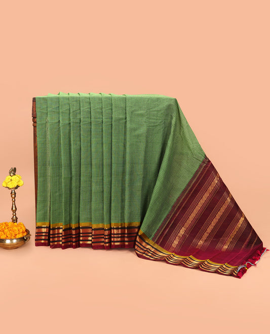 Green Gadwal Cotton Saree