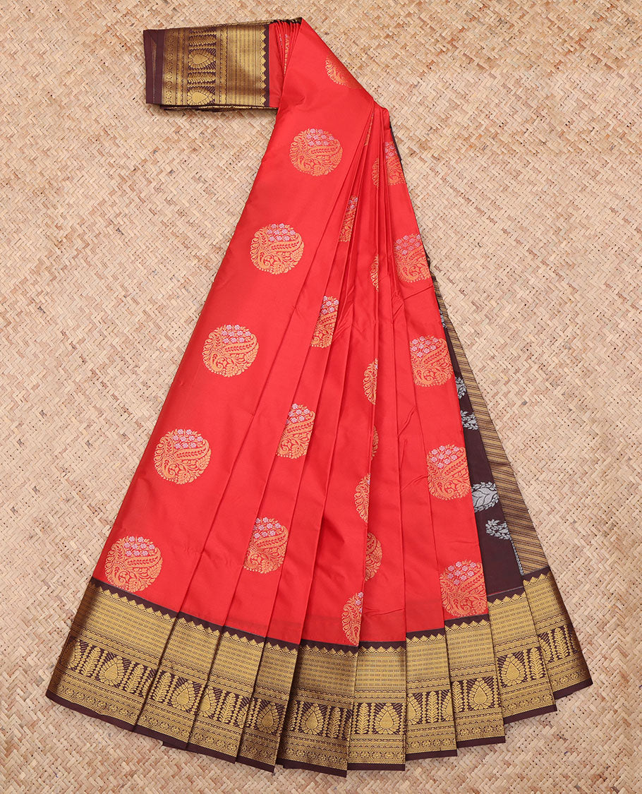 Red Circle Butta Budget Silk Saree