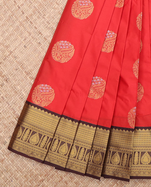 Red Circle Butta Budget Silk Saree