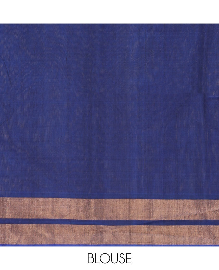 Green ikkat chevron designs silk cotton saree, contrast zari border, and pallu of ikkat designs