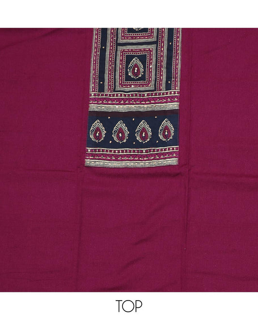 Blue base material chudidar set, intricate print with sequins work top, contrast bottom and intricately printed dupatta