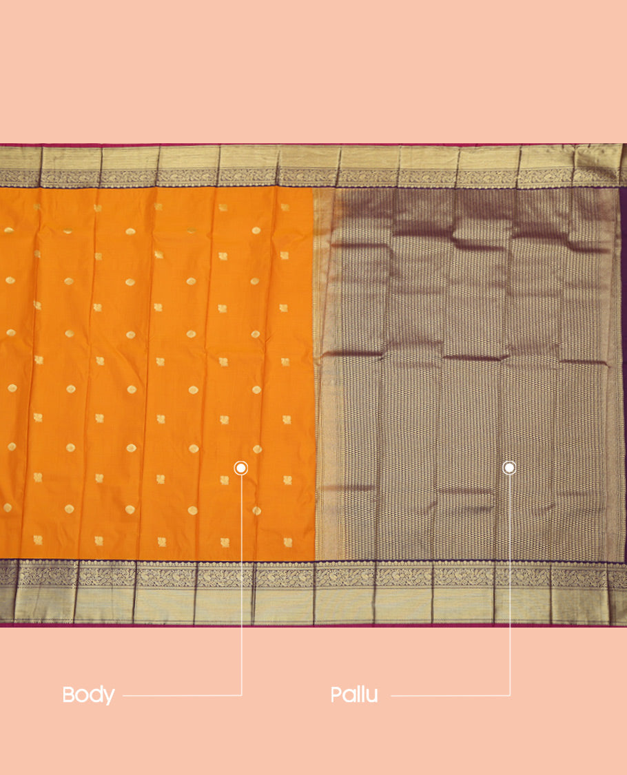 Orange Budget Silk Saree