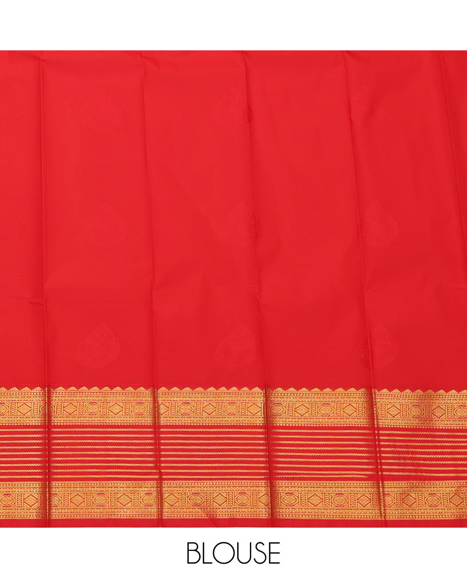 Blue Budget Silk Saree, Decorated with Zari Buttas, a Contrast Traditional Zari Border, Grand Pallu, and a Contrast Blouse