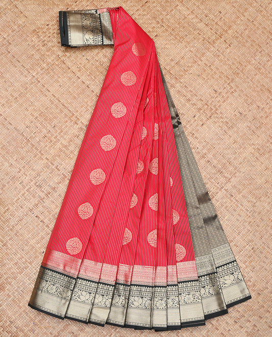 Red Zari Design Border Budget Silk Saree
