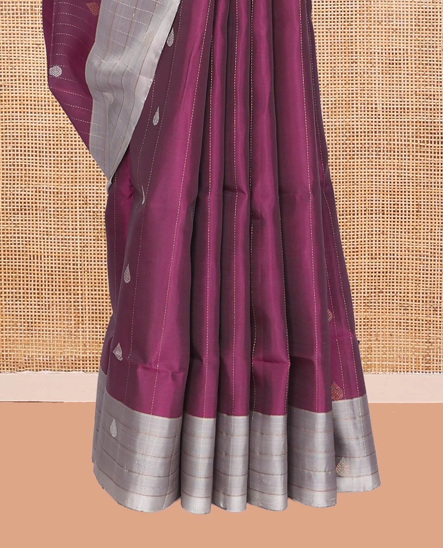 Purple Mayuri Lite Silk Mix Saree