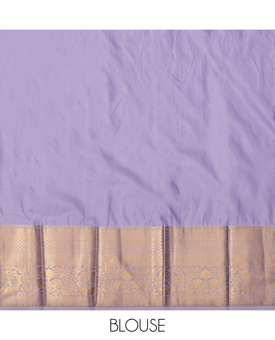 Yellow Budget Silk Saree, Sparsely Woven with Zari Buttas, Contrast Traditional Zari Border, Grand Pallu, and a Contrast Blouse
