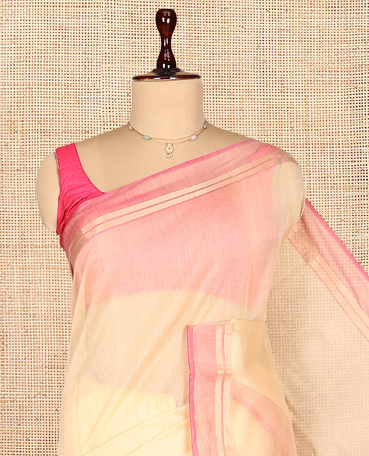 Sandal Plain Silk Cotton Saree