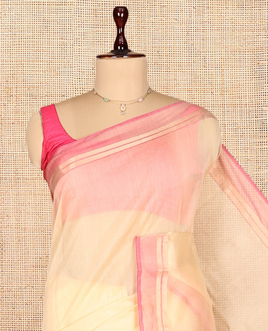 Sandal Plain Silk Cotton Saree