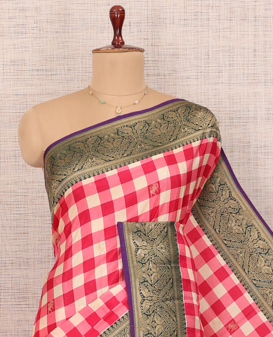 Pink Fancy Mysore Silk Saree