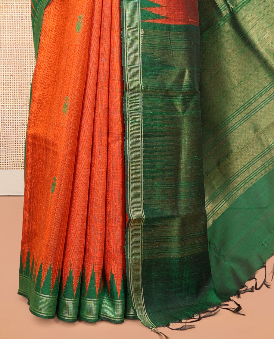 Orange Dupion Saree