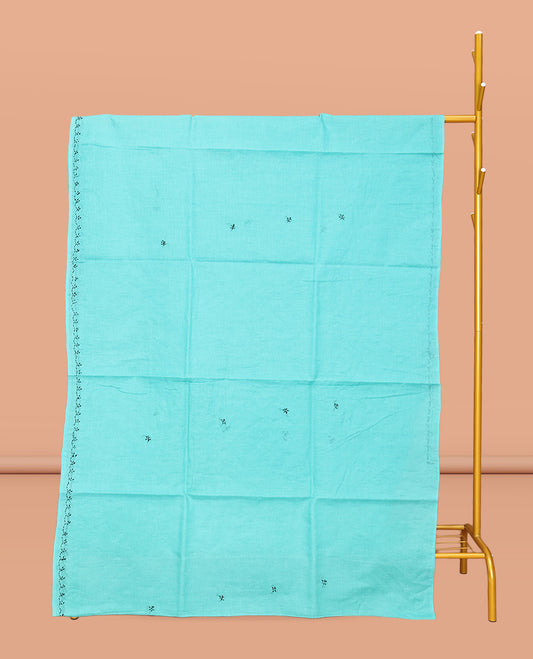 Turquoise Lucknowi Chikankari Saree