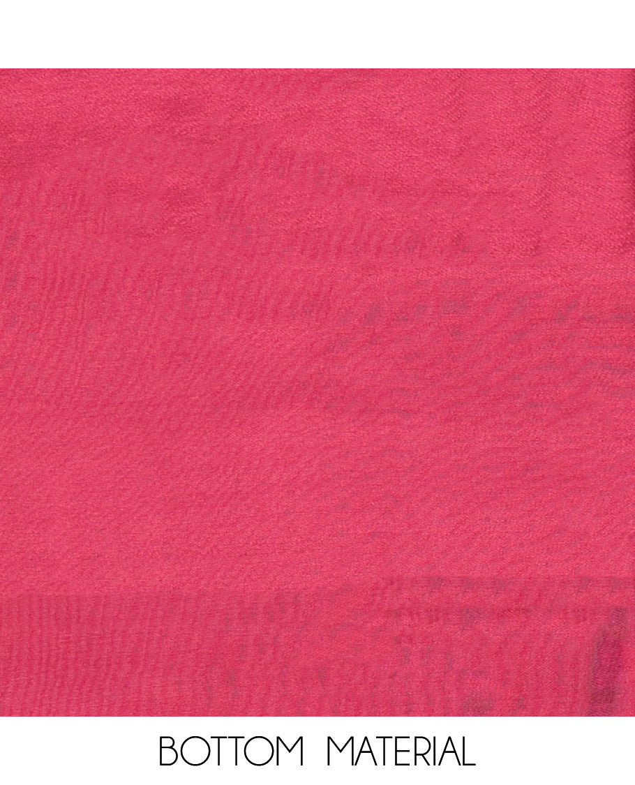 Pink Cotton Material Churidar Set, Delicately Designed with Sequined Thread Neck Work Top, a Contrast Plain Bottom, and Thread Dupatta