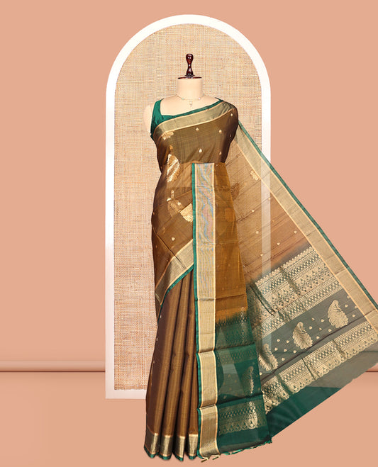 Brown Silk Cotton Saree