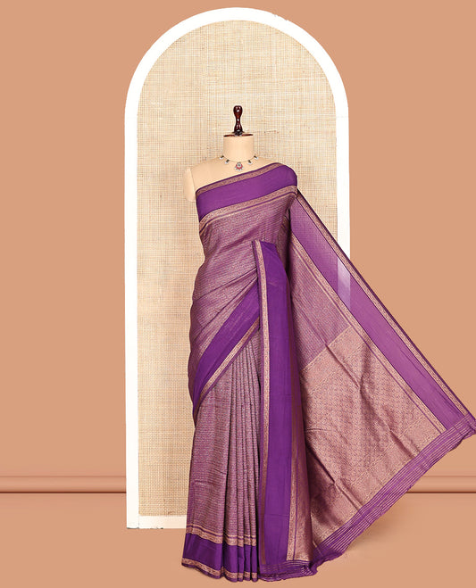 Purple Fancy Crepe Saree