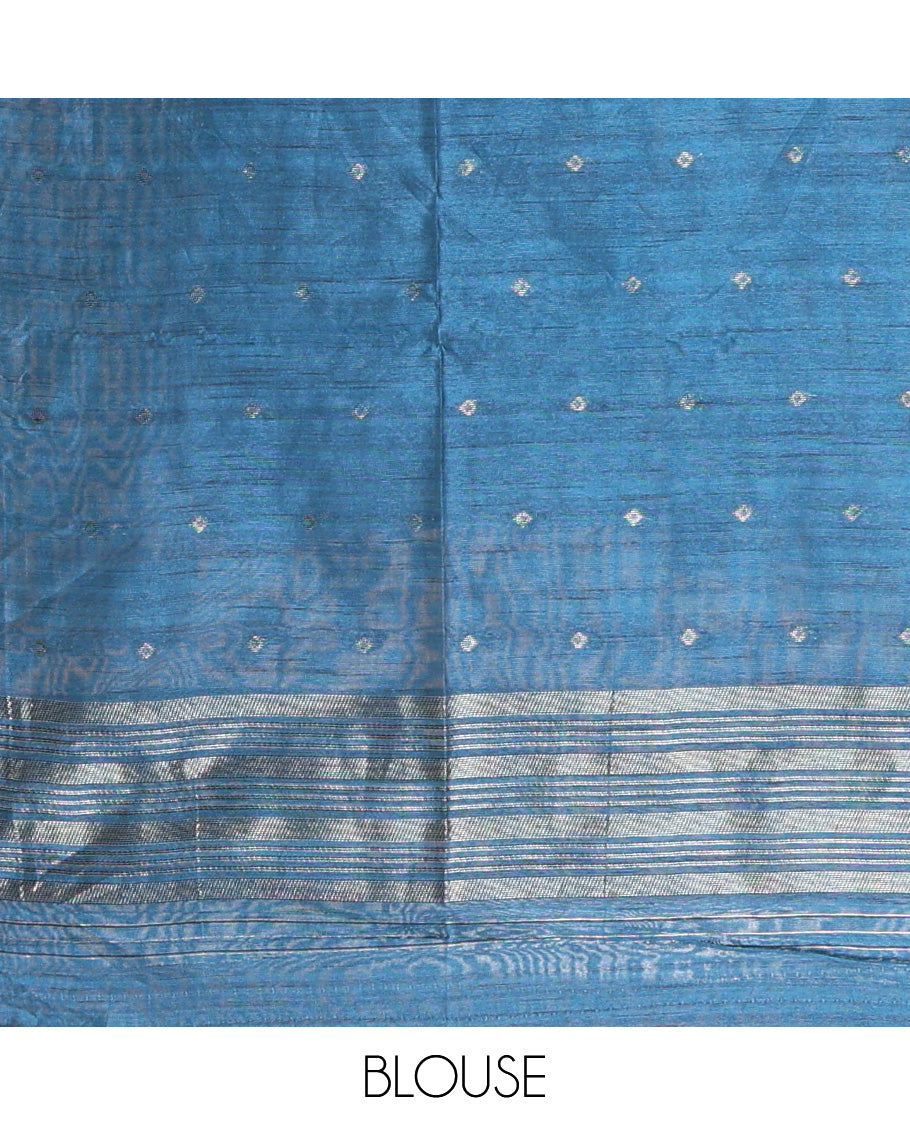 Borderless Maroon Jute Cotton Saree