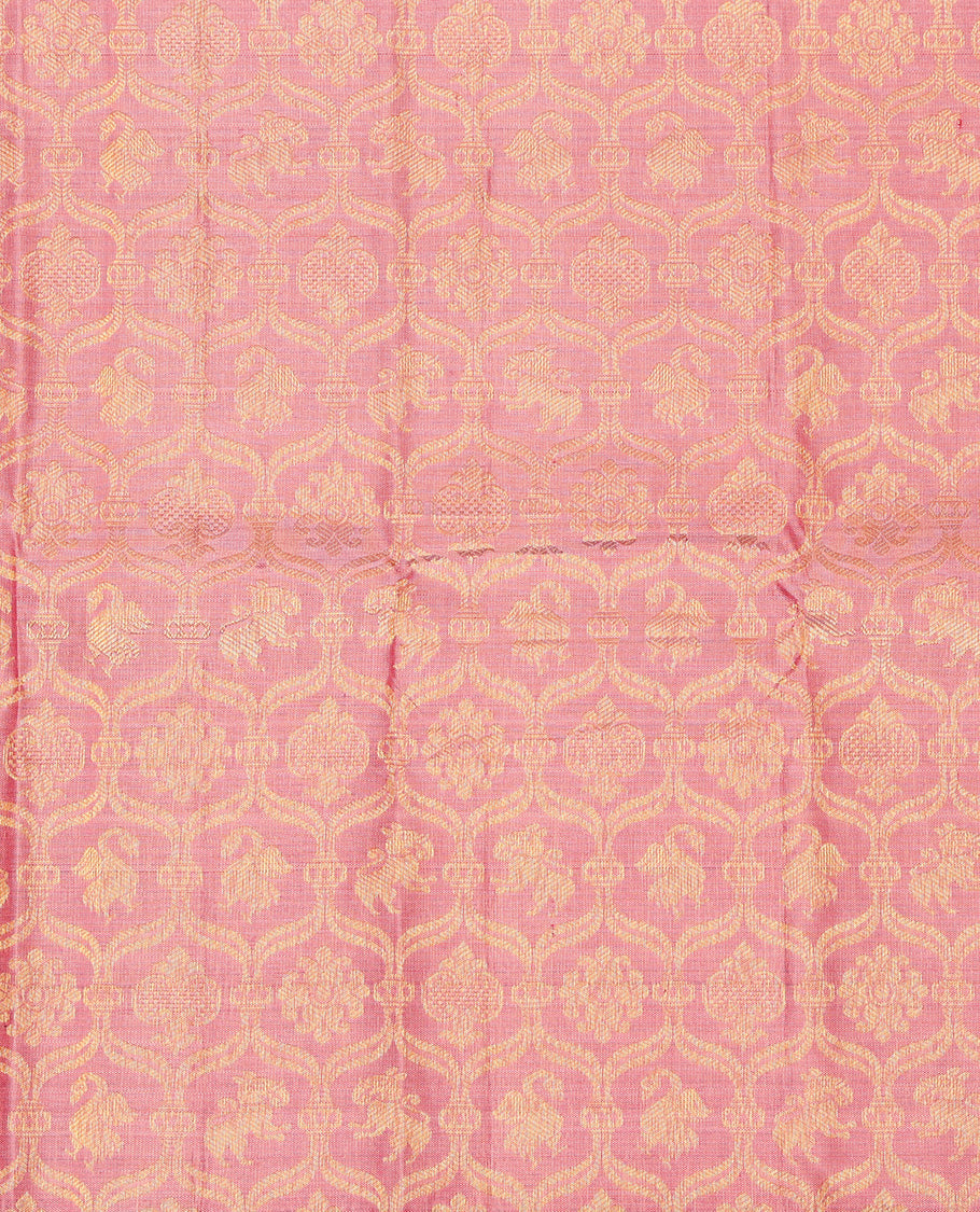 Pink Pure Silk Navarathna Pavadai Material Set