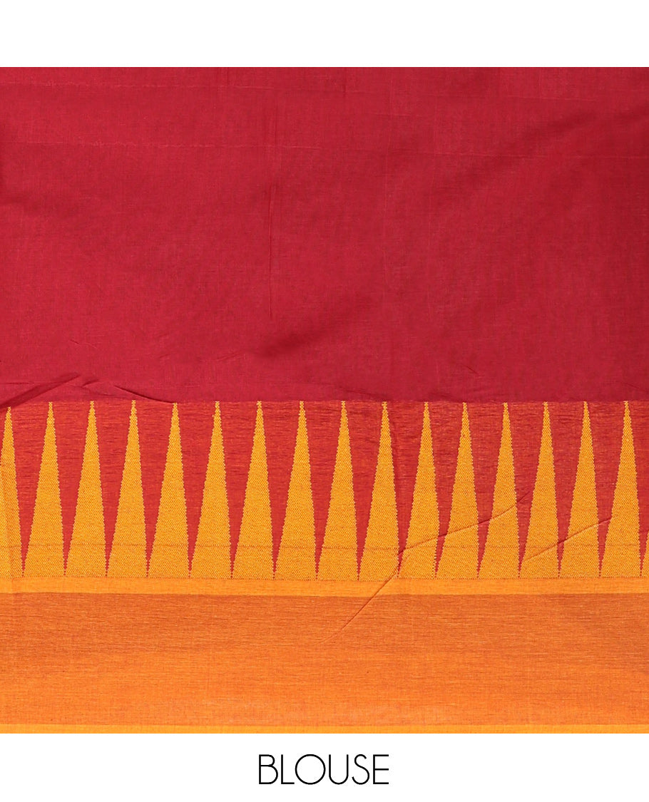 Maroon Plain Cotton Saree