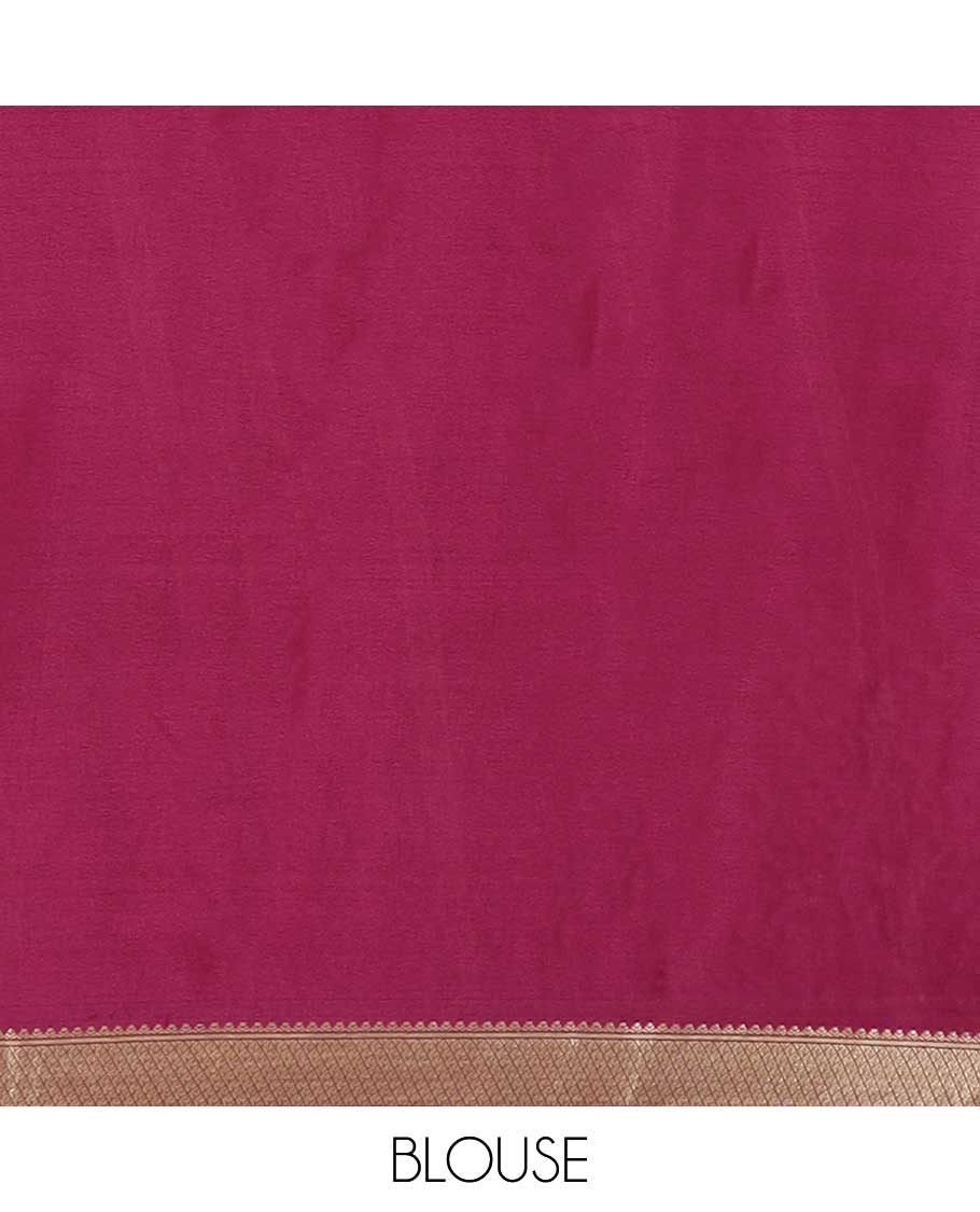 Marron floral motifs embroidery mysore silk saree with self zari border & striped pallu
