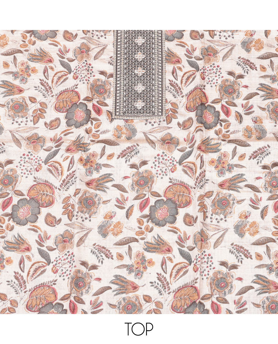 Cream Rayon Material Chudidar Set