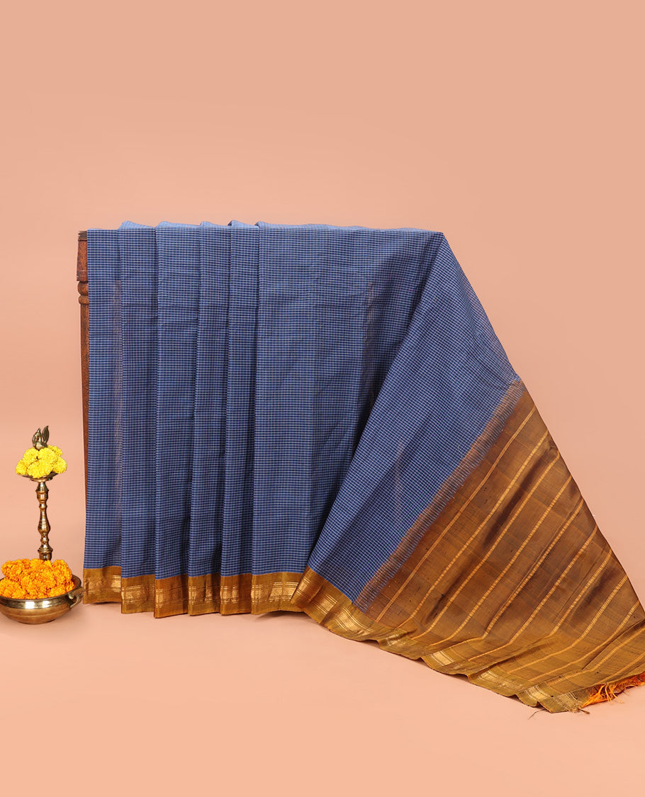 Blue Gadwal Cotton Saree